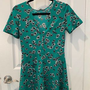 ZARA Green Sunflower Mini Dress